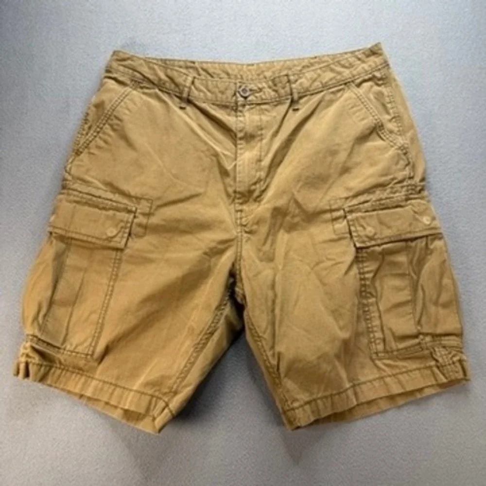 Levi's Cargo Shorts Mens 36 Brown Cotton Ripstop Multi Pocket Outdoor Casual